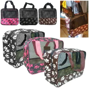 1 Small Pet Carrier Soft Mesh Sided Cat Puppy Dog Comfortable Travel Tote Bag