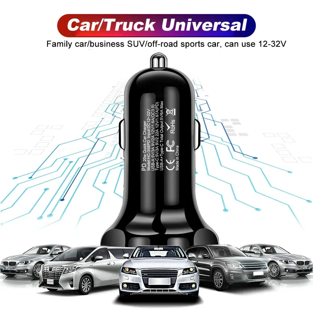 20w Usb Type c Car Charger for Fast Charging