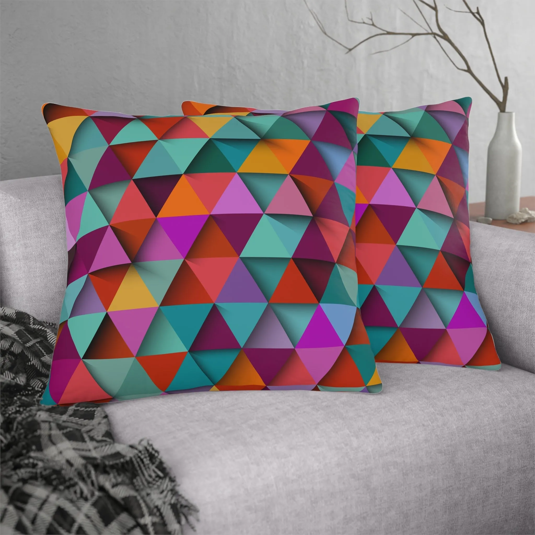 3D Triangles design Waterproof Pillows