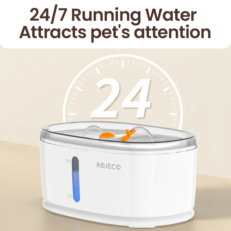 Automatic Wireless Pet Water Fountain with Dual Drinking Zones