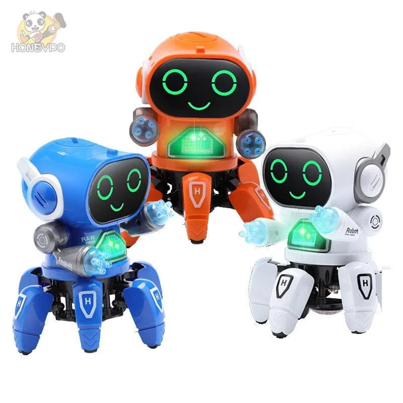 Dance Robot Electric Pet Musical Shining Toys 6 Claws Octopus Robot Educational Interactive