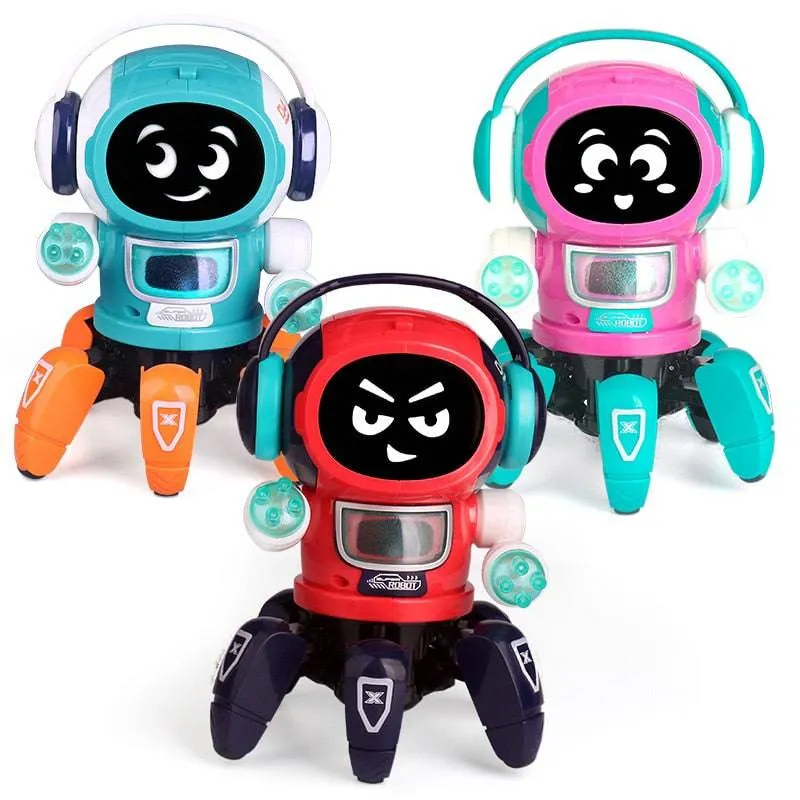 Dance Robot Electric Pet Musical Shining Toys 6 Claws Octopus Robot Educational Interactive