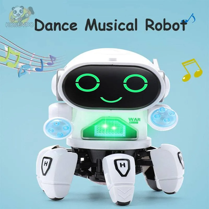 Dance Robot Electric Pet Musical Shining Toys 6 Claws Octopus Robot Educational Interactive