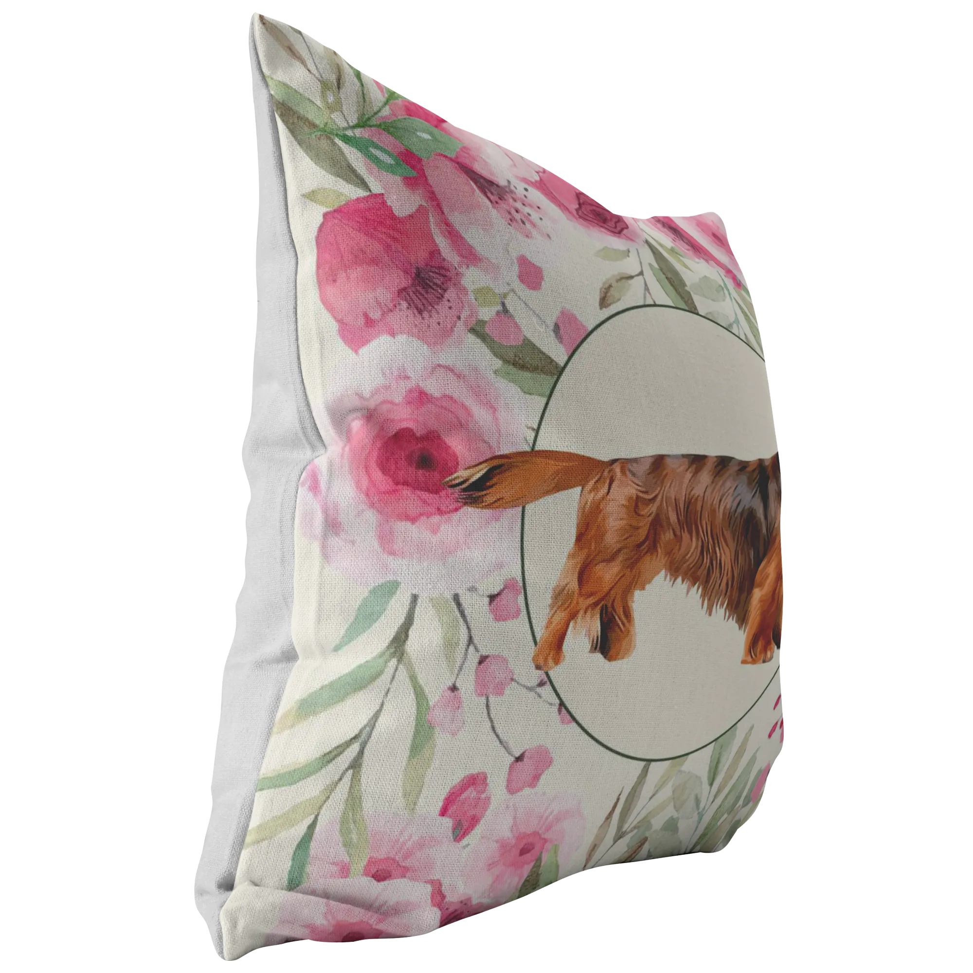 Long Haired Dachshund - Roses Garden Pillow
