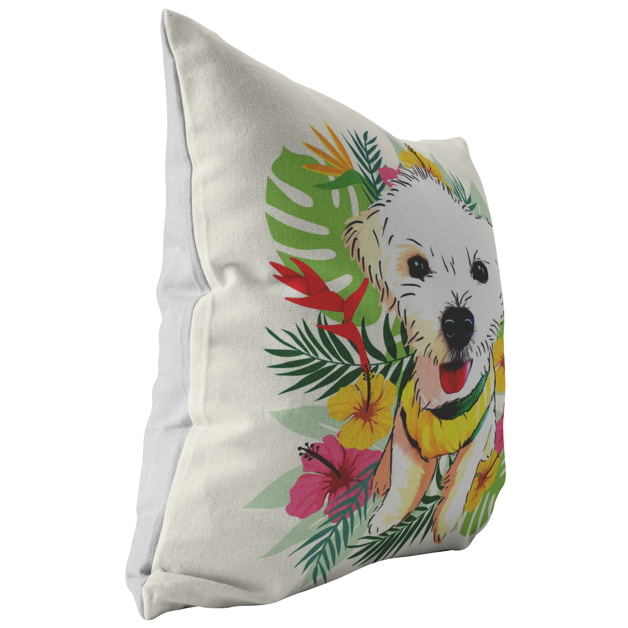 Maltese - Tropical Style Pillow