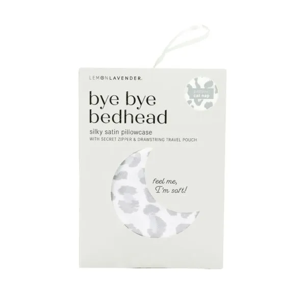 *Pillowcase - Silky Satin Pillowcase With Travel Pouch - Cat Nap Gray