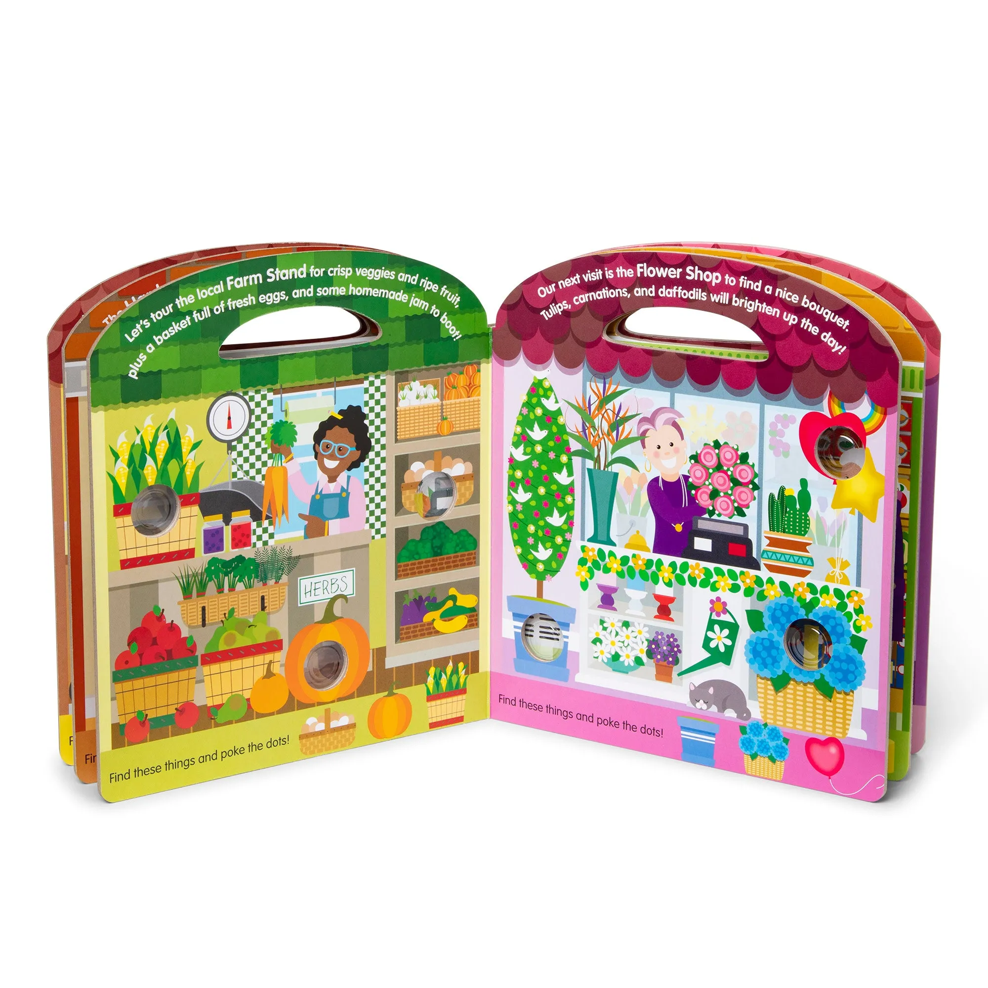Poke-a-Dot: All Around Our Town Board Book with Handle