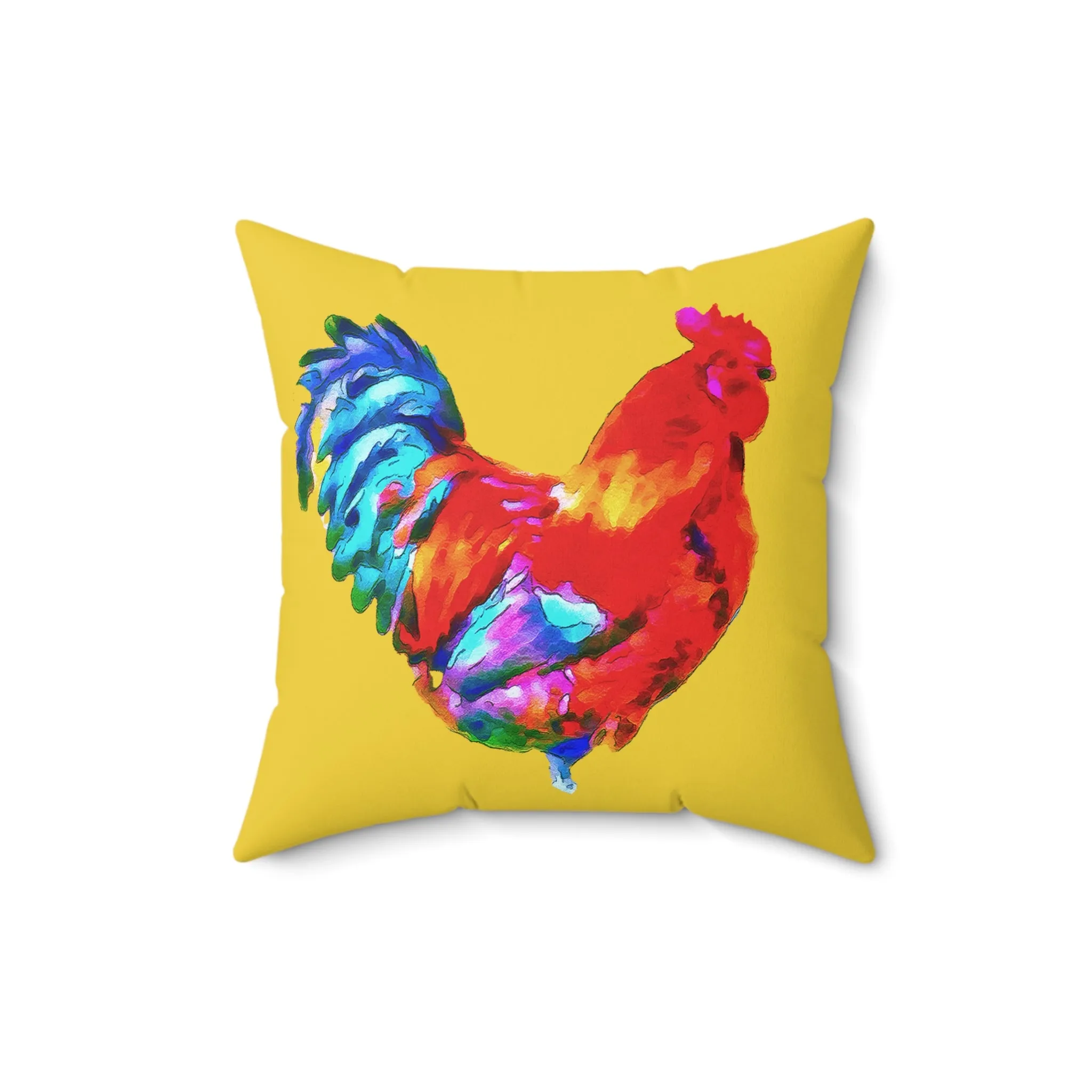 Rooster 'Craw' Spun Polyester Throw Pillow
