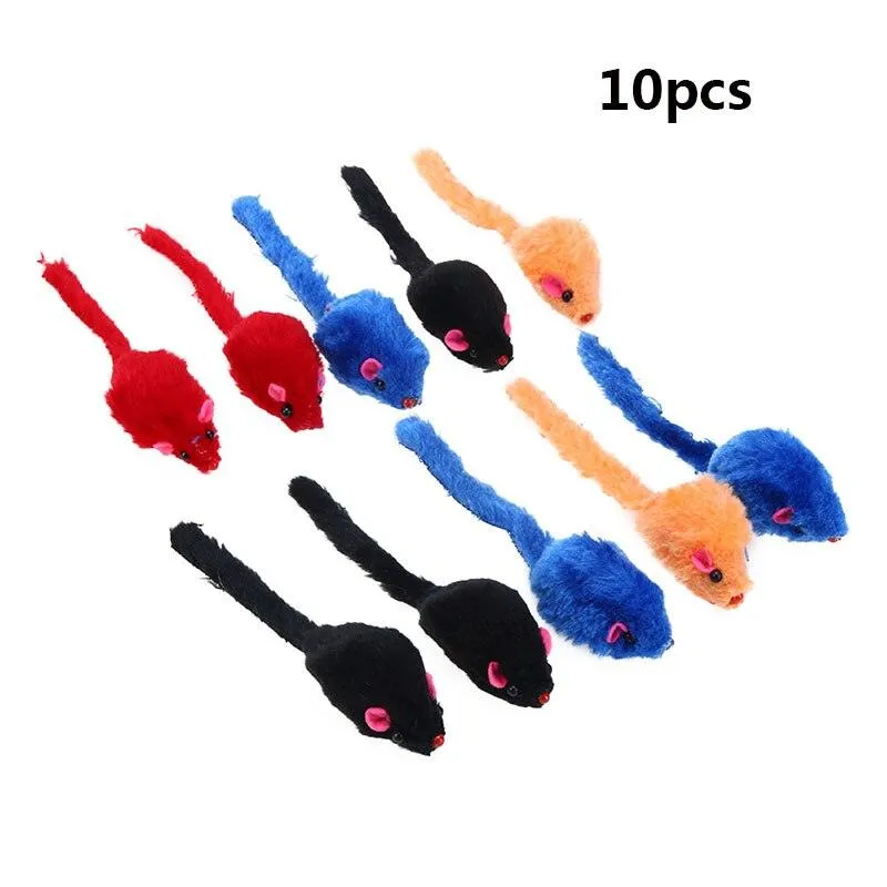 Set of Ten Mouse Pet Toys for Cats