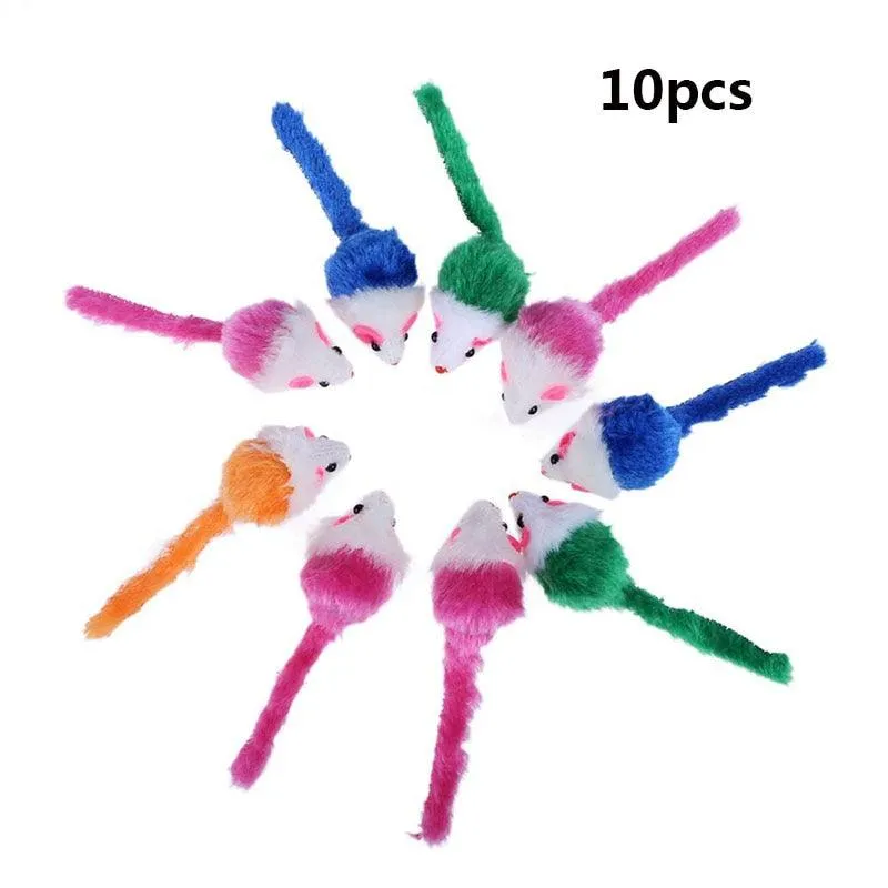 Set of Ten Mouse Pet Toys for Cats