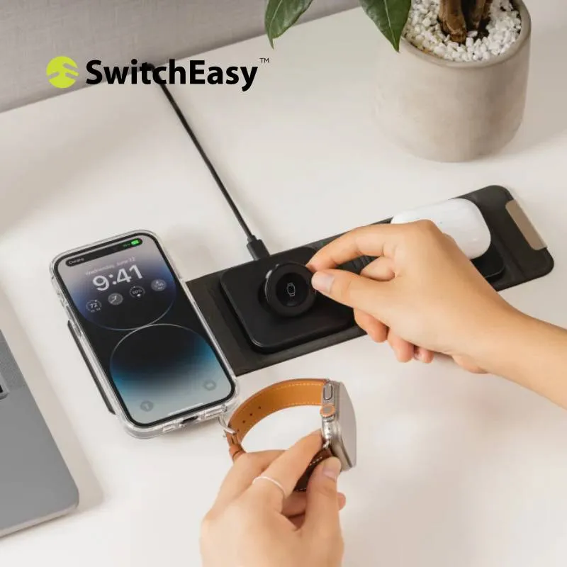 SwitchEasy Triocharge portable 3 in 1 Charger (Black)
