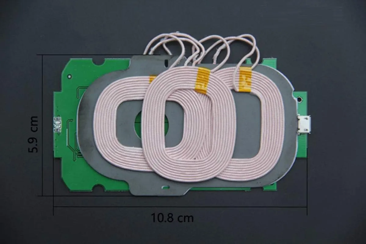 Taidacent Three Coils Wireless Charger PCBA QI Standard DIY High Power 9V1.5A Wireless Charging Transmitter Module