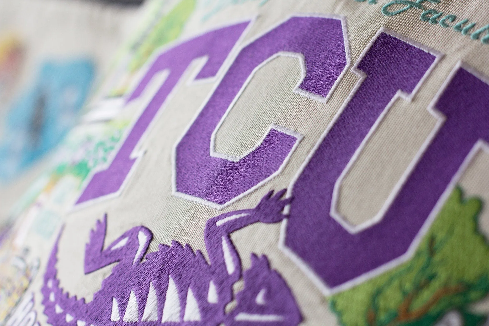 TEXAS CHRISTIAN UNIVERSITY (TCU) PILLOW BY CATSTUDIO