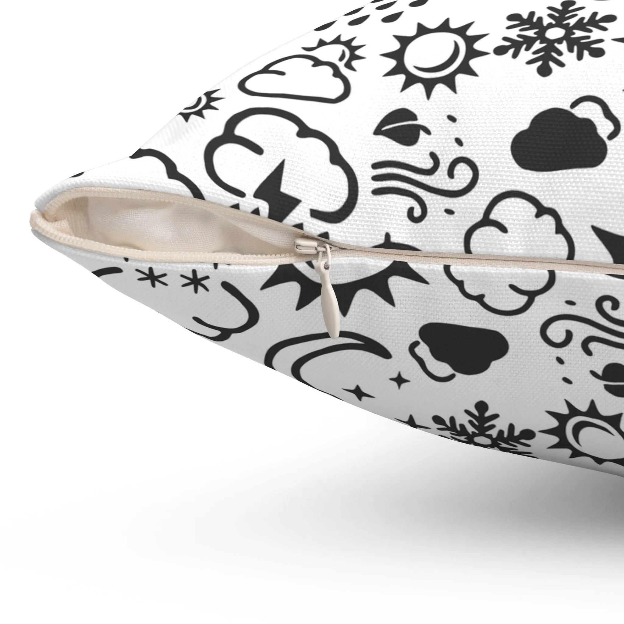 Wx Icon (White/Black) Throw Pillow